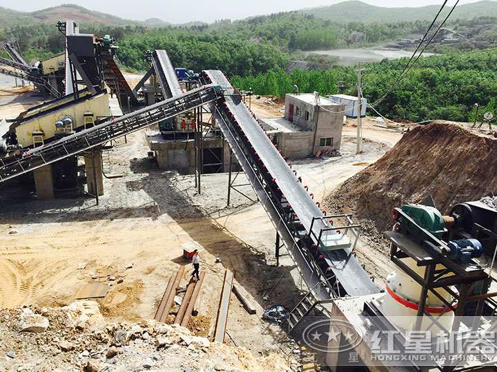 玄武巖破碎生產現(xiàn)場